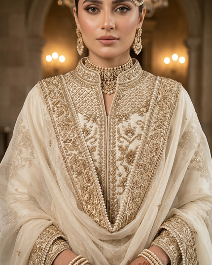 Aurum Royale – Mughal-Inspired Luxury Modest Bridal Gown