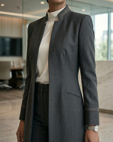 The Sovereign Executive Set | Wool-Crepe Double-Breasted Coat & Tailored Trousers