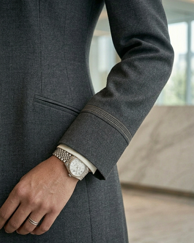 The Sovereign Executive Set | Wool-Crepe Double-Breasted Coat & Tailored Trousers