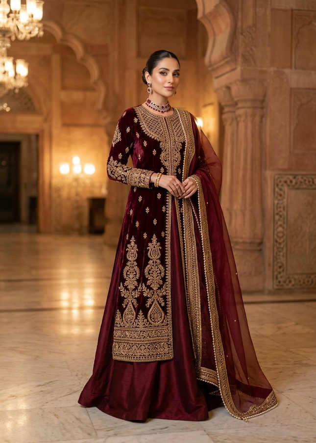 Gul-i-Mughal | Modest Couture Coat Dress Ensemble