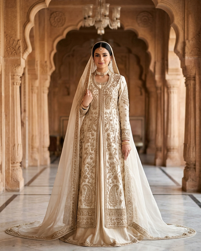 Imperial Mughal Angrakha Bridal Ensemble