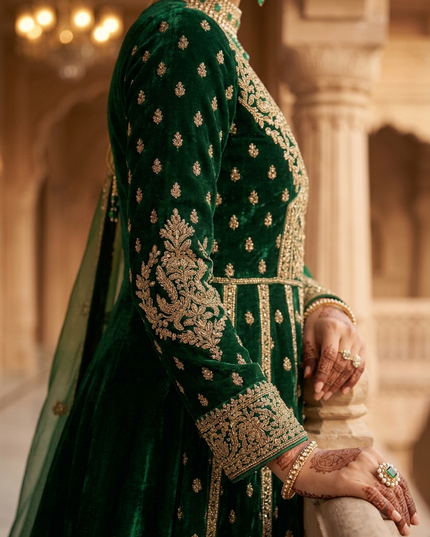 The Emerald Mughal Bridal Angrakha