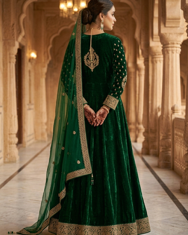The Emerald Mughal Bridal Angrakha
