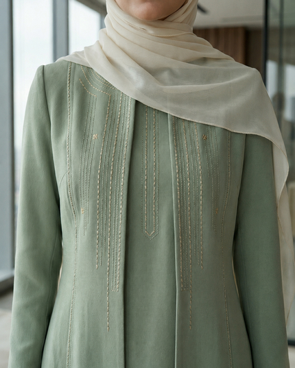 The Sage Executive Co-Ord Set – Luxury Modest Tailored Office Coat & Trouser Suit