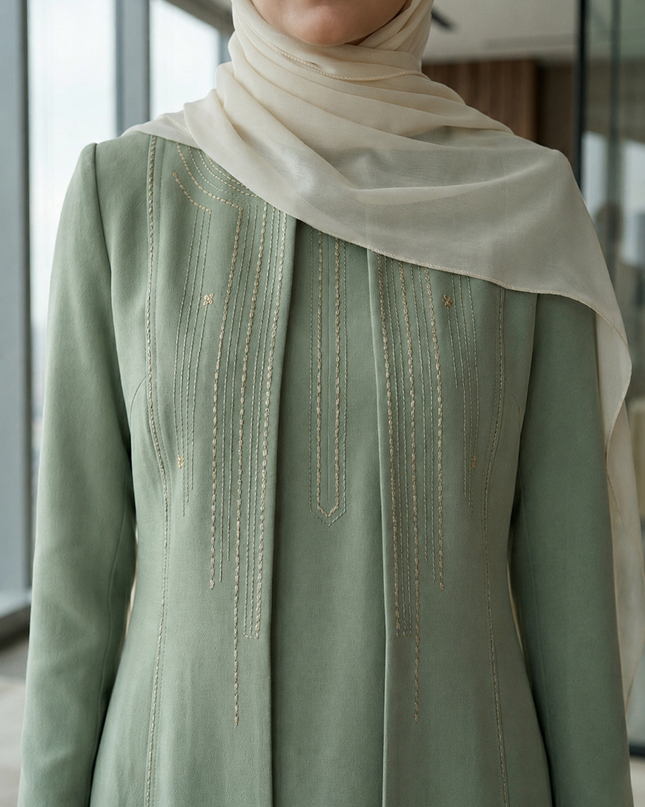 The Sage Executive Co-Ord Set – Luxury Modest Tailored Office Coat & Trouser Suit
